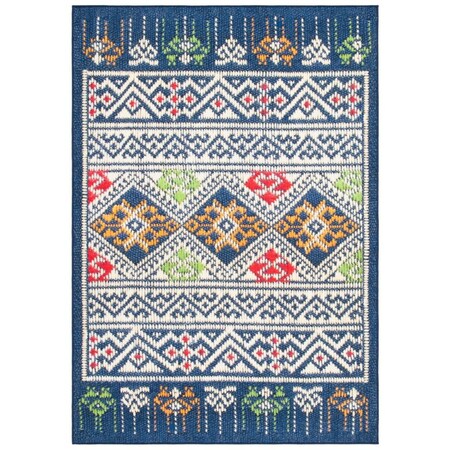 Safavieh 5 ft.-5 in. x 7 ft.-7 in. Journey Global Rectangle Rug, Blue & Ivory JNY167M-5